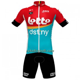 Cykeltøj + Cykelshorts 2023 Lotto Dstny Rød Gul Azur